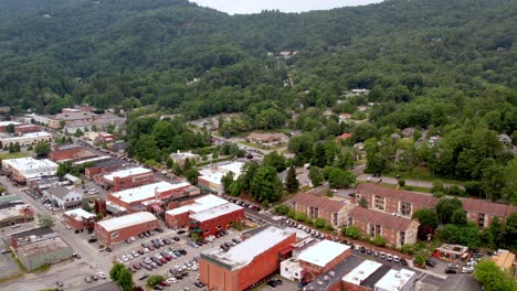 aerial-pullout-over-town-of-boone-nc,-north-carolina