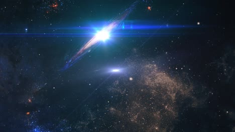 POV-Galaxie-Mit-Einem-Hellen-Licht-In-Der-Mitte