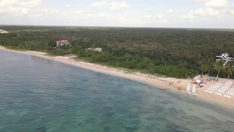 Aerial-footage-of-the-Cozumel,-Mexico.-Sea-line