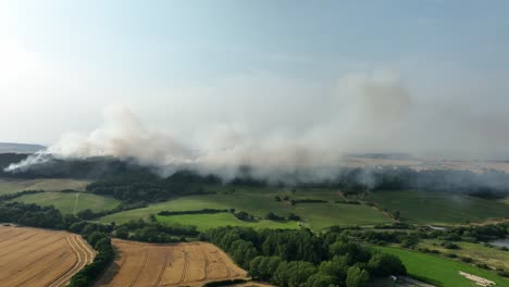 Forest-fire-filmed-at-Slapewath-Charltons,-Guisborough-Teesside-just-after-it-broke-out