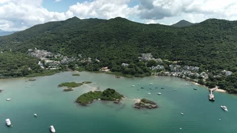 Beautiful-4K-Aerial-Drone-Footage-of-mountains-in-Sai-Kung,-Hong-Kong