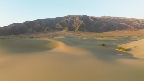 View-At-Sunrise-Of-The-Sand-Dunes-Of-Death-Valley-In-California,-USA
