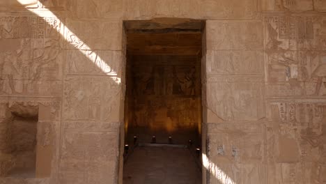 Tourism-destination—-entry-to-an-ancient-room-in-Deir-el-Medina,-Luxor,-Egypt