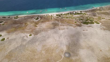 Aerial-establishing-shot-of-the-Klein-Curacao-island-in-the-Caribbean