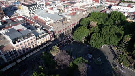 Aerial-view-of-the-international-women's-day-in-Mexico