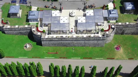 Cantacuzino-Castle,-Drone-Aerial-4K