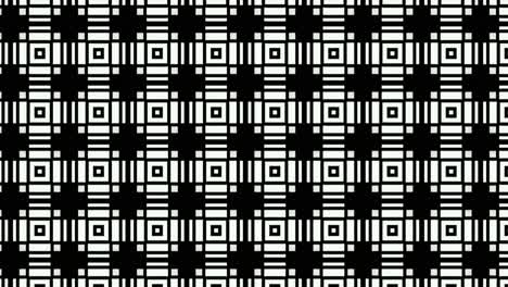 Patrón-De-Mosaico-Blanco-Y-Negro-Estilo-Geométrico-Hecho-En-Un-Fondo-Negro-Animación-Lateral---Gráfico