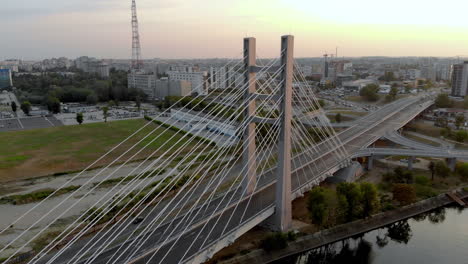 Ciurel-brücke-überführung-Hängebrücke-Luftbild,-Bukarest-Rumänien