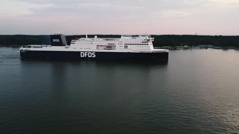 Cinematic-Arial-drone-shot-of-DFDS-Ferry