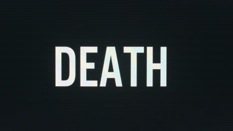 Closeup-of-Death-being-Typed-onto-Vintage-Computer-Monitor-with-Blinking-Cursor