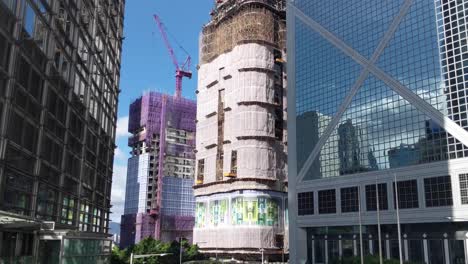 Wolkenkratzer-Im-Bau-Im-Zentralen-Finanzviertel,-Hongkong,-China