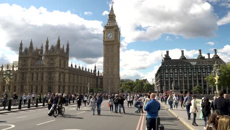 View-Of-Closed-Westminster-Bridge-With-People-Walking-Across-It