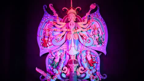 Kreative-Skulptur-Des-Mythologischen-Göttinidols-Durga-Beim-Durga-Puja-Festival-In-Indien