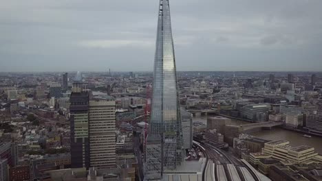 Aerial-view-of-downtown-London;-including-The-Shard