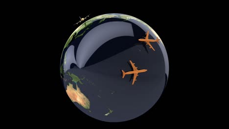 Animación-De-Viaje-Alrededor-Del-Mundo-En-Un-Avión