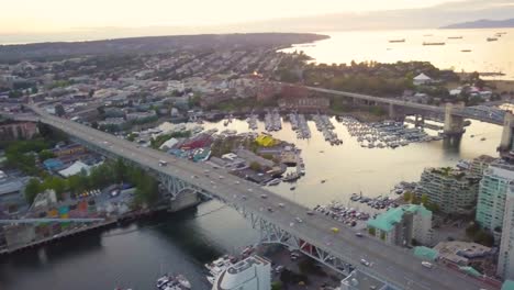 Drone-Flying-over-Vancouver-and-Showing-Sunset-Sea