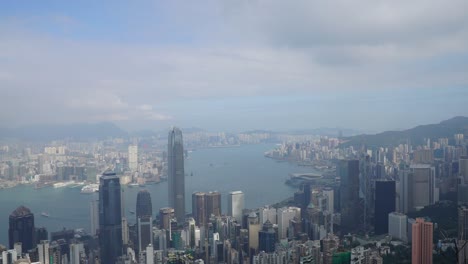 Hong-Kong-City-Day-Zeitraffer-Vom-Gipfel