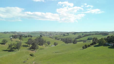 Aerial-shot-of-the-green-lush-rolling-hills-of-the-Stzelecki-ranges-Australia