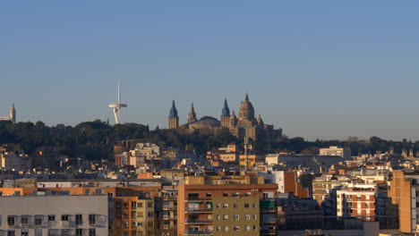 Barcelona-City-Skyline-4K-View-Montjuïc-Castle-and-Tower