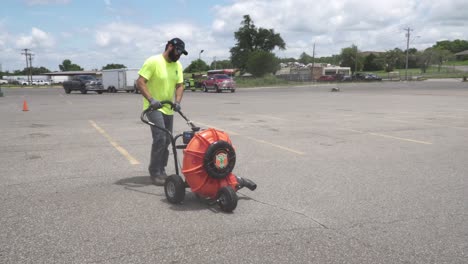 Using-Blower-To-Prepare-For-Crack-Sealing-Pavement