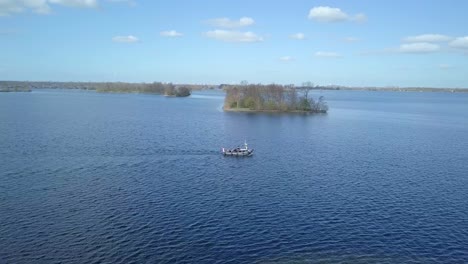 Steam-Boat-on-the-Lake-in-Holland-Drone-Footage-in-4K