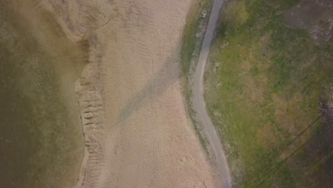 Fly-over-the-pathway-drone-footage