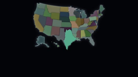 Maine-State-Ist-Hervorgehoben---Usa---Karte-Der-Vereinigten-Staaten
