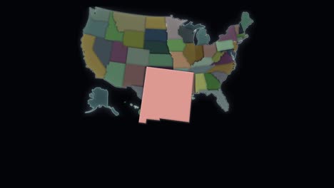New-Mexico-Ist-Hervorgehoben---Usa---Karte-Der-Vereinigten-Staaten