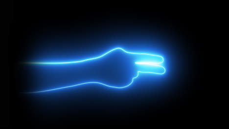 Neonlight-bluecolored-Hand-gestures-and-counts-to-five