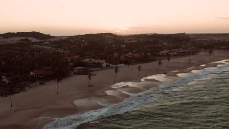 Aerial:-The-famous-town-for-kitesurfing,-Cumbuco,-Brazil