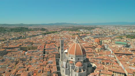 Antena-De-Florencia-Y-Su-Catedral---Santa-Maria-Del-Fiori,-En-Italia
