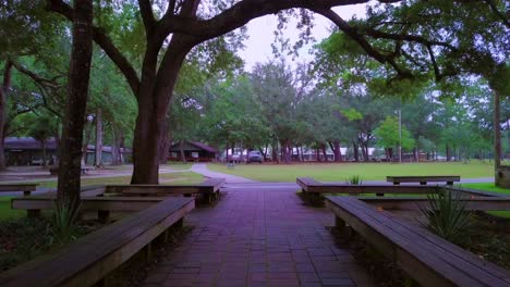 Beautiful-morning-footage-of-a-secluded-camp-ground-in-Foley-Alabama