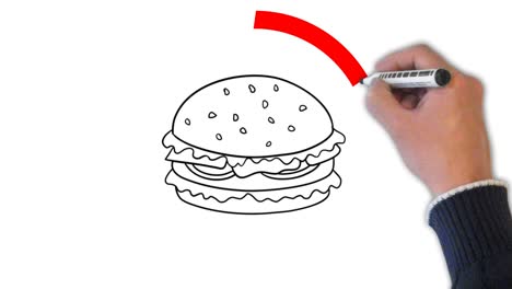 No-Fast-Food-Sign-Hand-Drawn-on-the-White-Board