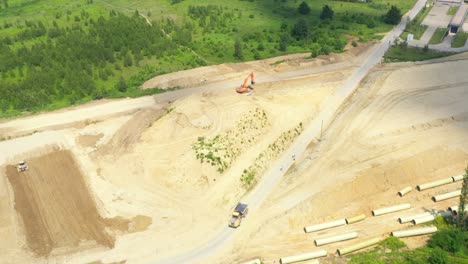 Aerial-view-on-the-new-road-construction-site
