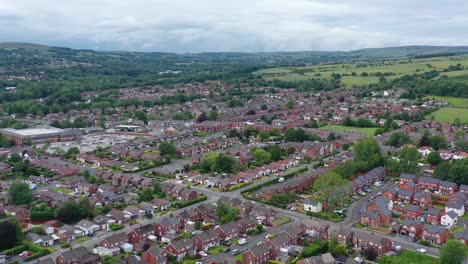 Luftaufnahmen-über-Einer-Wohnsiedlung-In-Bolton,-England
