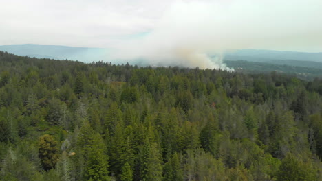 Aerial-Slide-of-Smoke-from-Forest-Fire