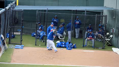 Clayton-Kershaw-Frustrated-with-Pitch-in-Bullpen-Session-during-Spring-Training-in-Glendale,-Arizona
