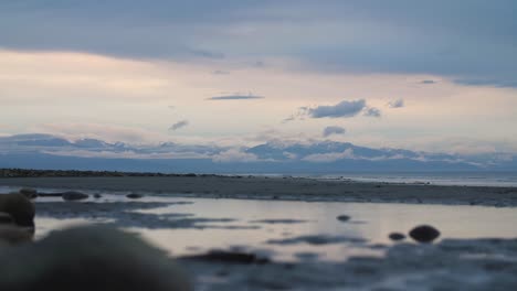 panning-of-beach-landscape-at-sunset
