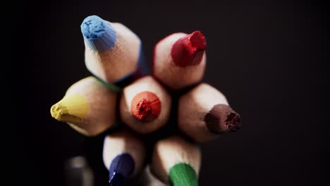 Unique-macro-probe-of-colorful-pencils-details-on-black-background