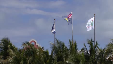 Flags-of-Grand-Turk-island,Holland-America-Line-waving-in-the-wind,-Turks-and-Caicos-Islands