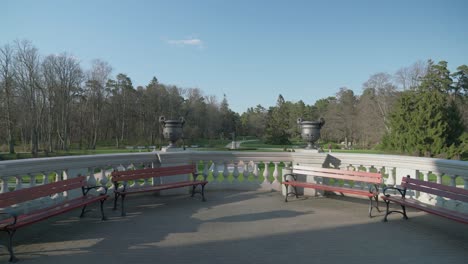 Birute-Garden-Park-in-Palanga-with-Amber-Museum-Stone-Stairs-and-Benches