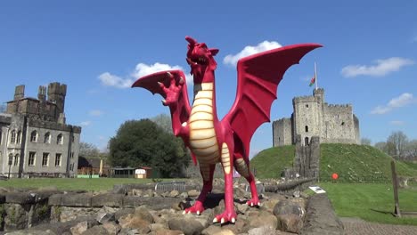 Chinese-Red-Dragon-at-Cardiff-Castle-in-Wales