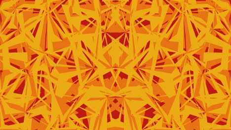 Simetría-Abstracta-Naranja-ámbar,-Animación-De-Fondo-En-Bucle-De-Textura-Geométrica