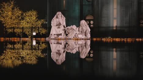 The-nativity-scene-on-the-reflection-pool-at-the-Salt-Lake-City-Utah-temple-square