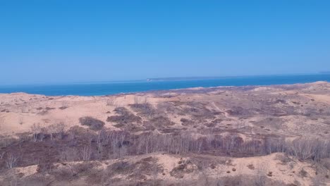 Sleeping-Bear-Sand-Dunes-National-Lakeshore-in-Michigan-seen-from-above
