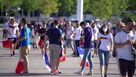 Fans-of-the-French-national-team-on-the-way-to-the-soccer-match-Germany-vs-France-of-the-European-Championship-2021