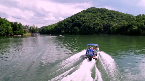 aerial-following-boat-on-watauga-lake-in-east-tennessee