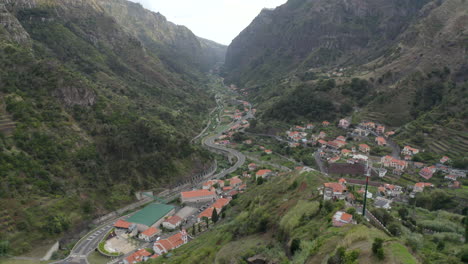 Levada-Irrigation-And-Roundabout-Near-The-Town-Between-Mountains-In-Madeira-Island-In-Portugal