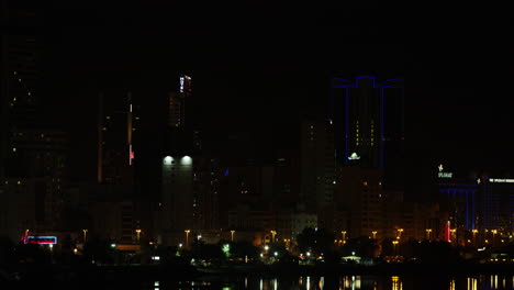 Zoom-in-shot-of-skyscrapers-at-Diplomatic-District-at-Bahrain-country