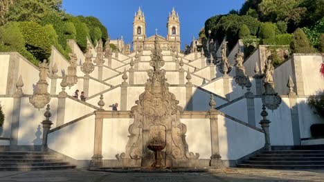 static-shot-of-The-Sanctuary-of-Bom-Jesus-do-Monte-a-Portuguese-Catholic-shrine-in-Tenoes,-outside-the-city-of-Braga,-in-northern-Portugal